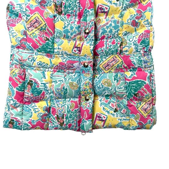 Lilly Pulitzer Lauren down Puffer Vest In the Beginning print Size XS - Picture 4 of 10